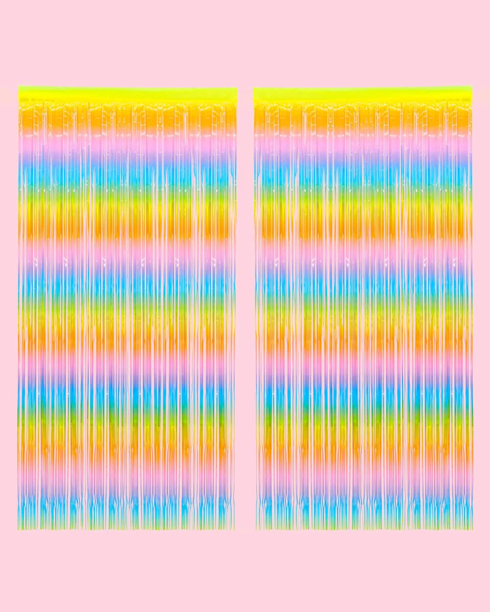 Pastel Party Curtain - rainbow foil curtain