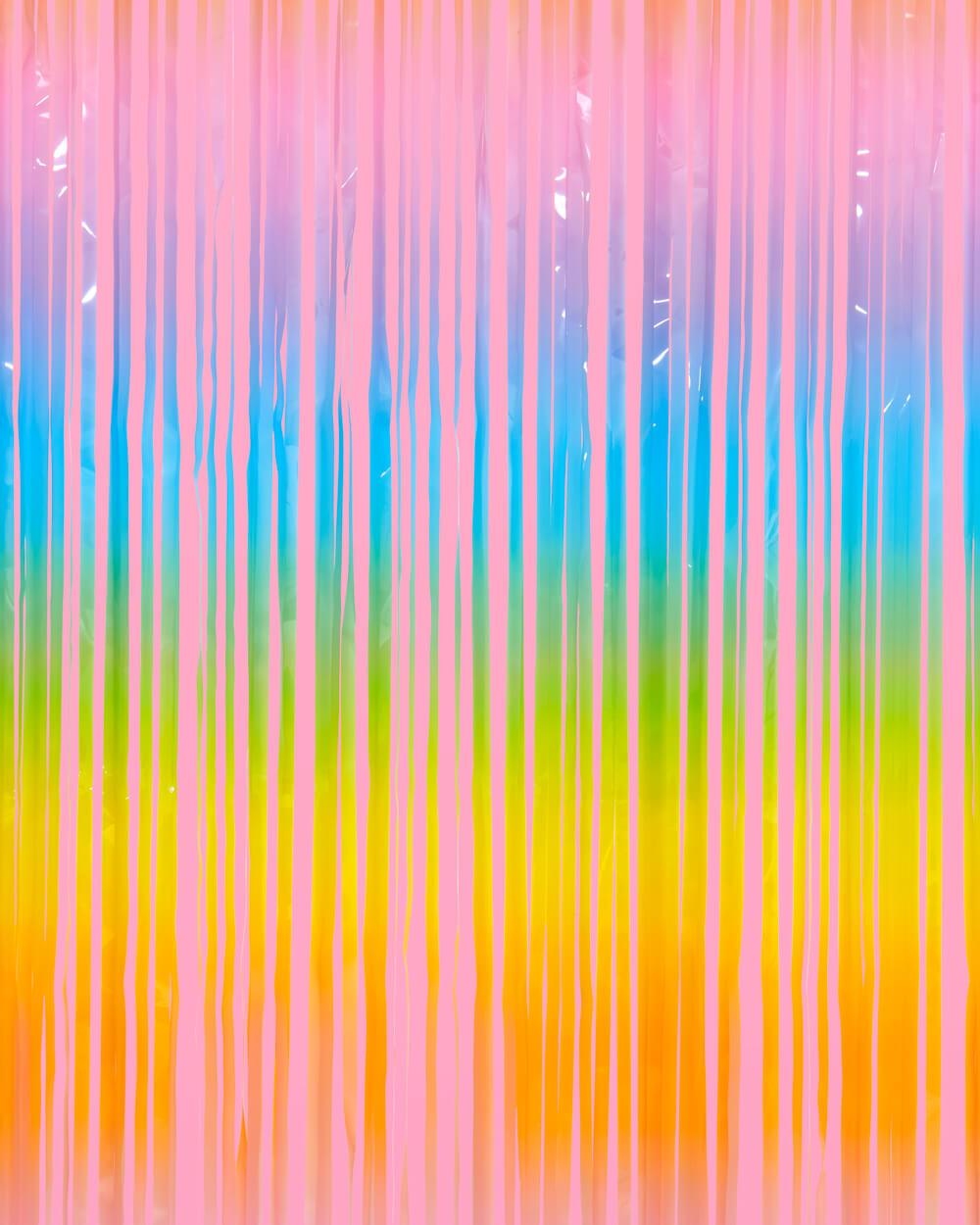 Pastel Party Curtain - rainbow foil curtain