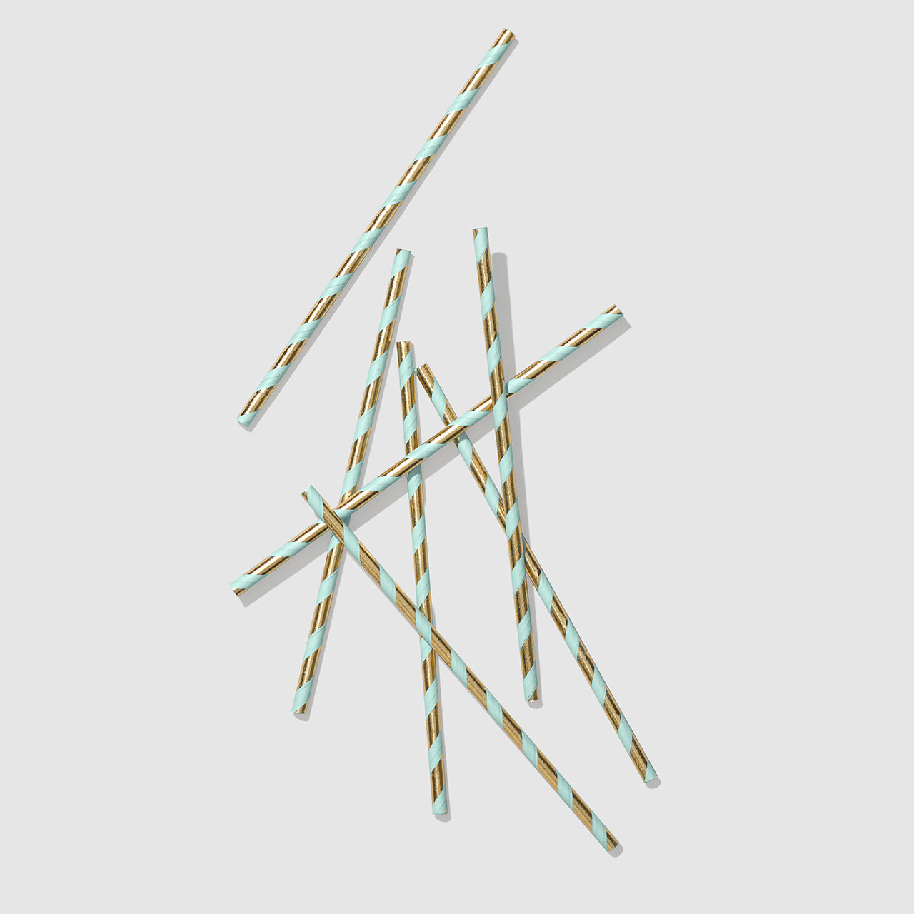 Mint and Gold Paper Straws (25 per pack)
