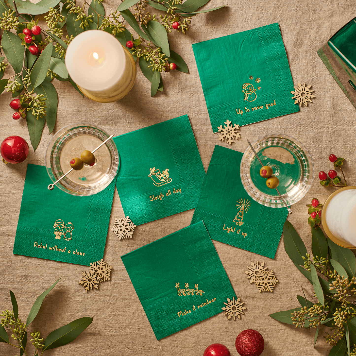 Holiday Cheer Cocktail Napkins (25 per pack)