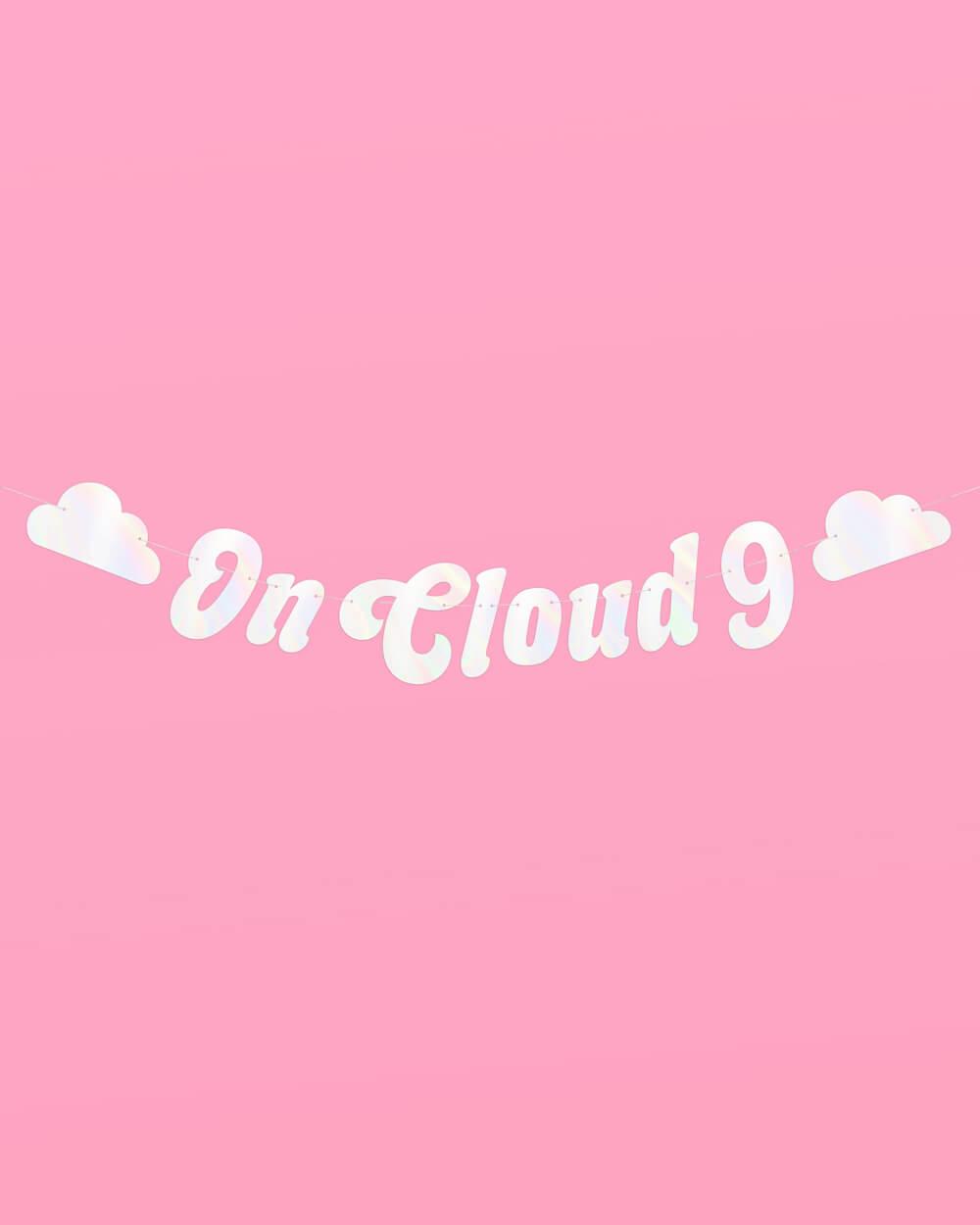 Cloud Nine Banner - white iri foil banner