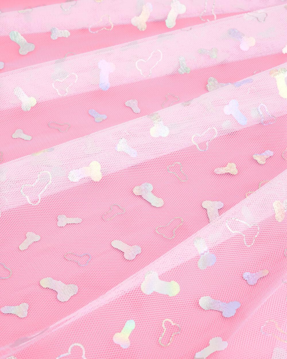 Sorry Mom Veil - iridescent foil penis veil