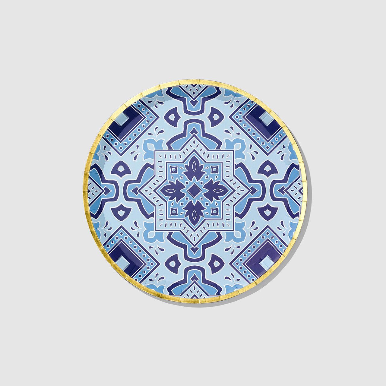 Amalfi Blues Large Plates (10 per pack) | Amazing Pinatas