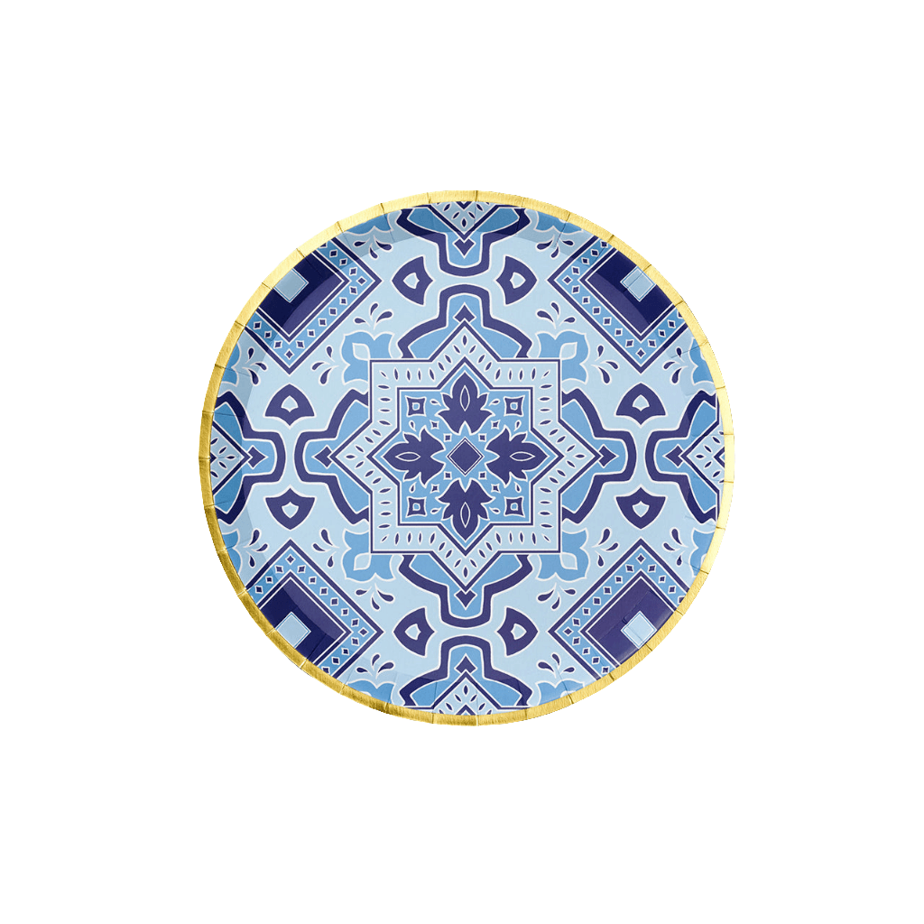 Amalfi Blues Large Plates (10 per pack) | Amazing Pinatas