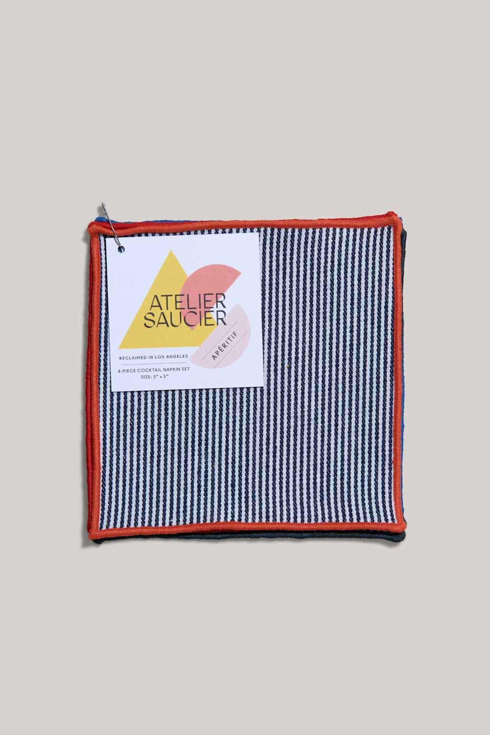 Americana Stripe Cocktail Napkins | Set of 4 | Amazing Pinatas
