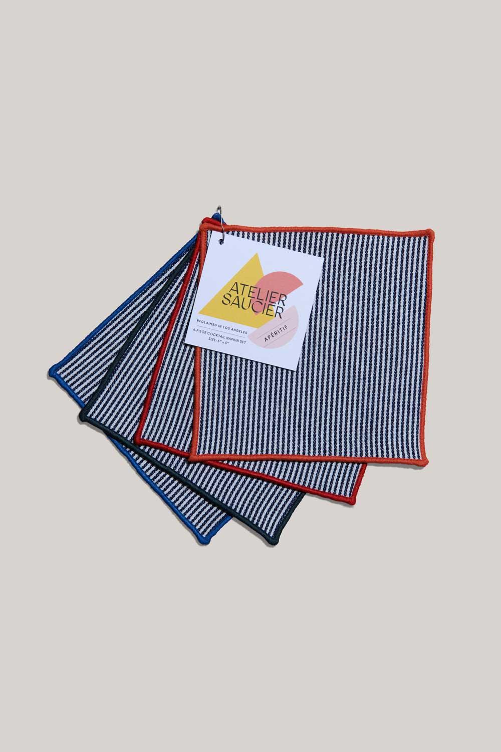 Americana Stripe Cocktail Napkins | Set of 4 | Amazing Pinatas