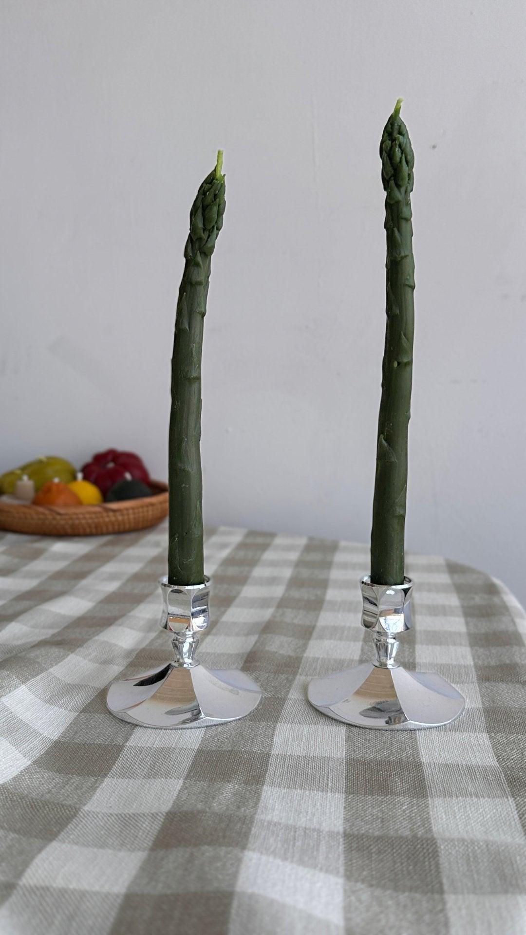 Asparagus Beeswax Candle Tapers (2) | Amazing Pinatas