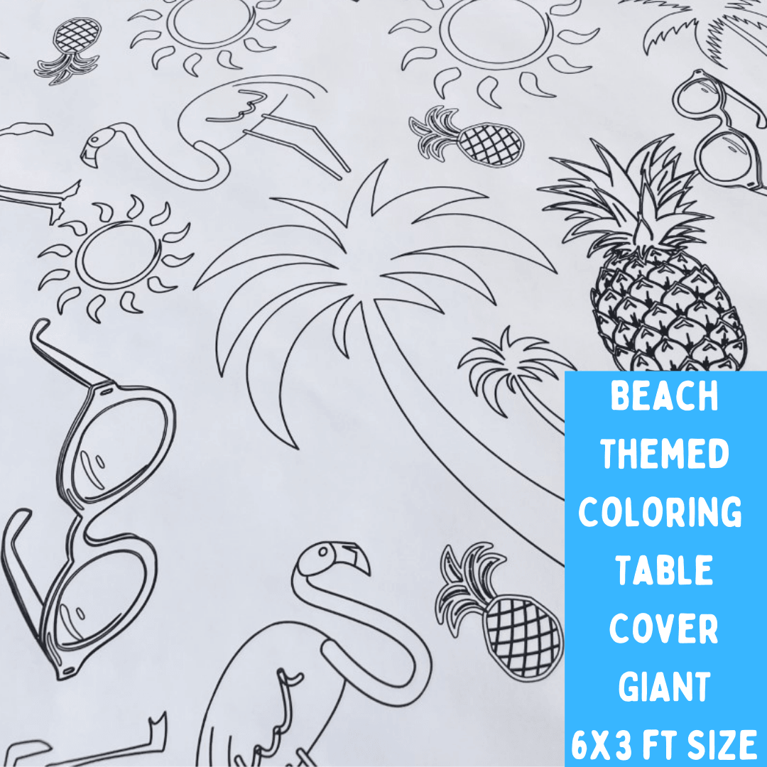 Beach Coloring Activity Table Cover | Amazing Pinatas