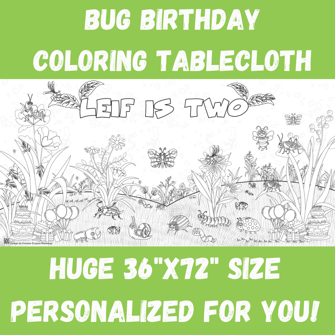Bugs Coloring Activity Table Cover | Amazing Pinatas