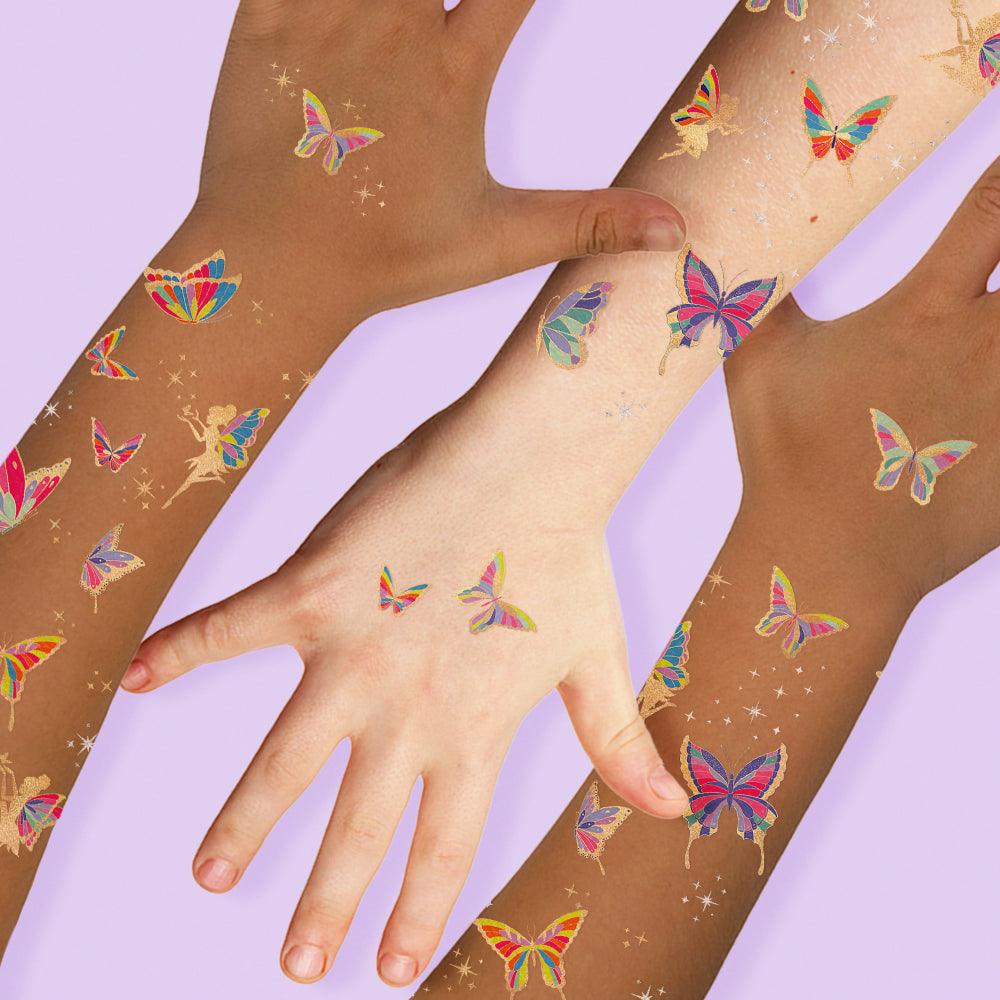 Butterfly Fair Garden Temporary Tattoos | 62 ct | Amazing Pinatas