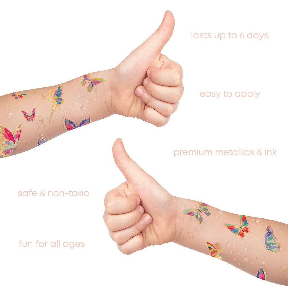 Butterfly Fair Garden Temporary Tattoos | 62 ct | Amazing Pinatas