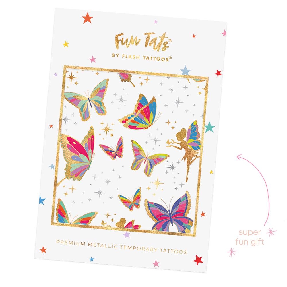 Butterfly Fair Garden Temporary Tattoos | 62 ct | Amazing Pinatas