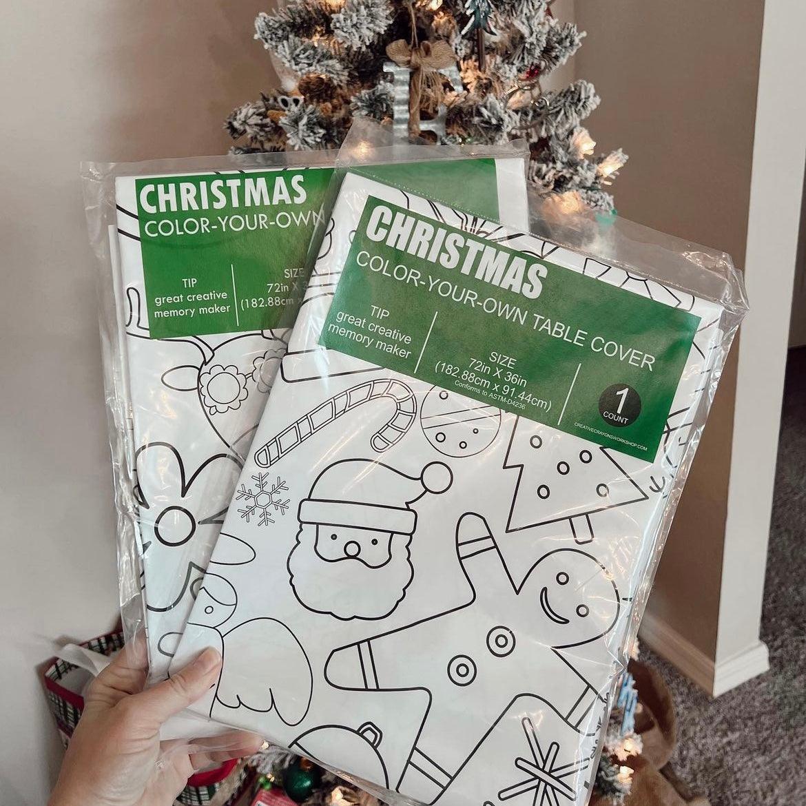 Christmas Coloring Activity Table Cover | Amazing Pinatas
