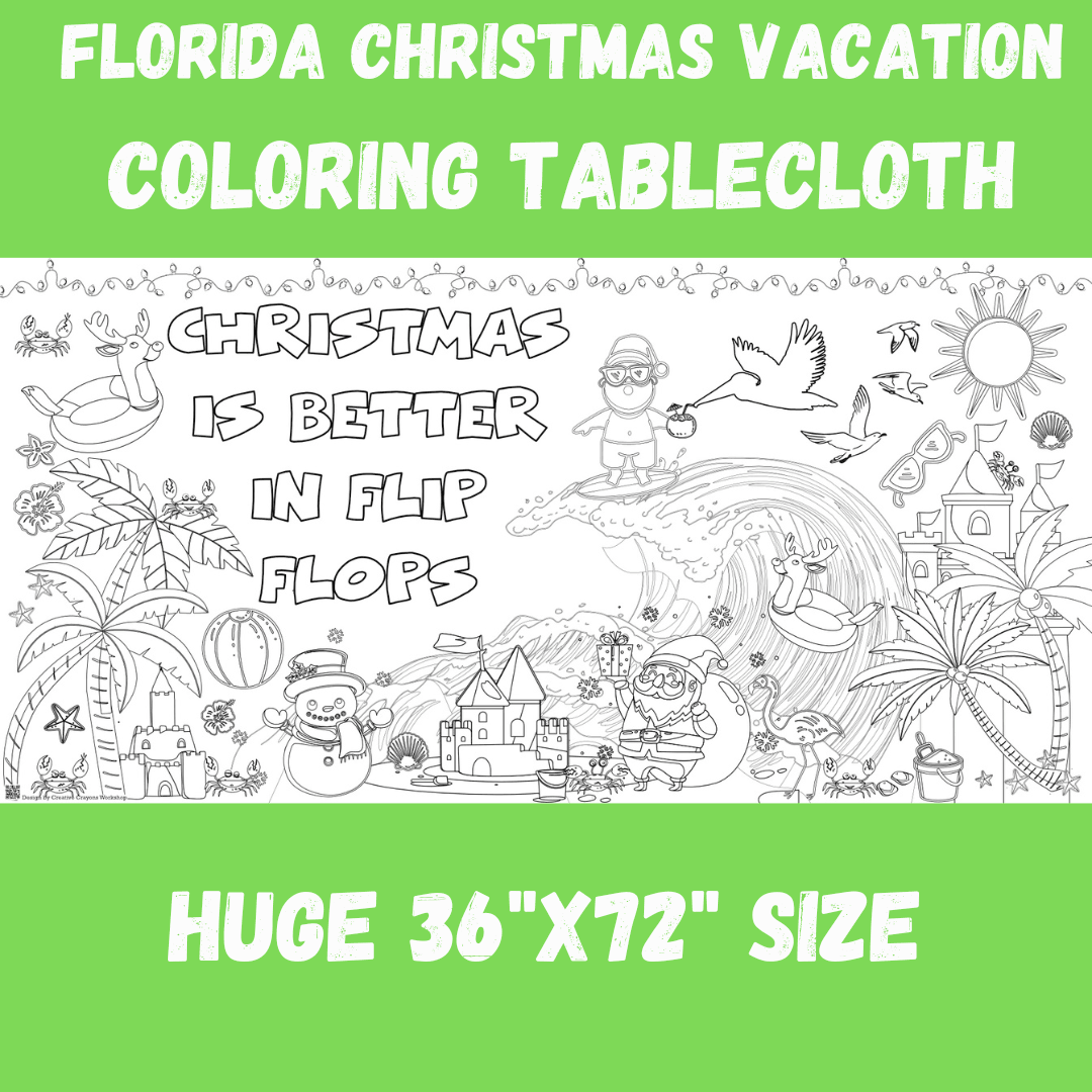 Christmas Coloring Activity Table Cover | Amazing Pinatas