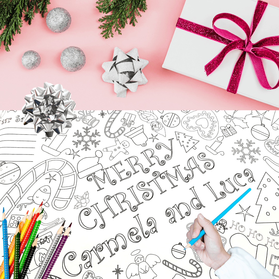 Christmas Coloring Activity Table Cover | Amazing Pinatas