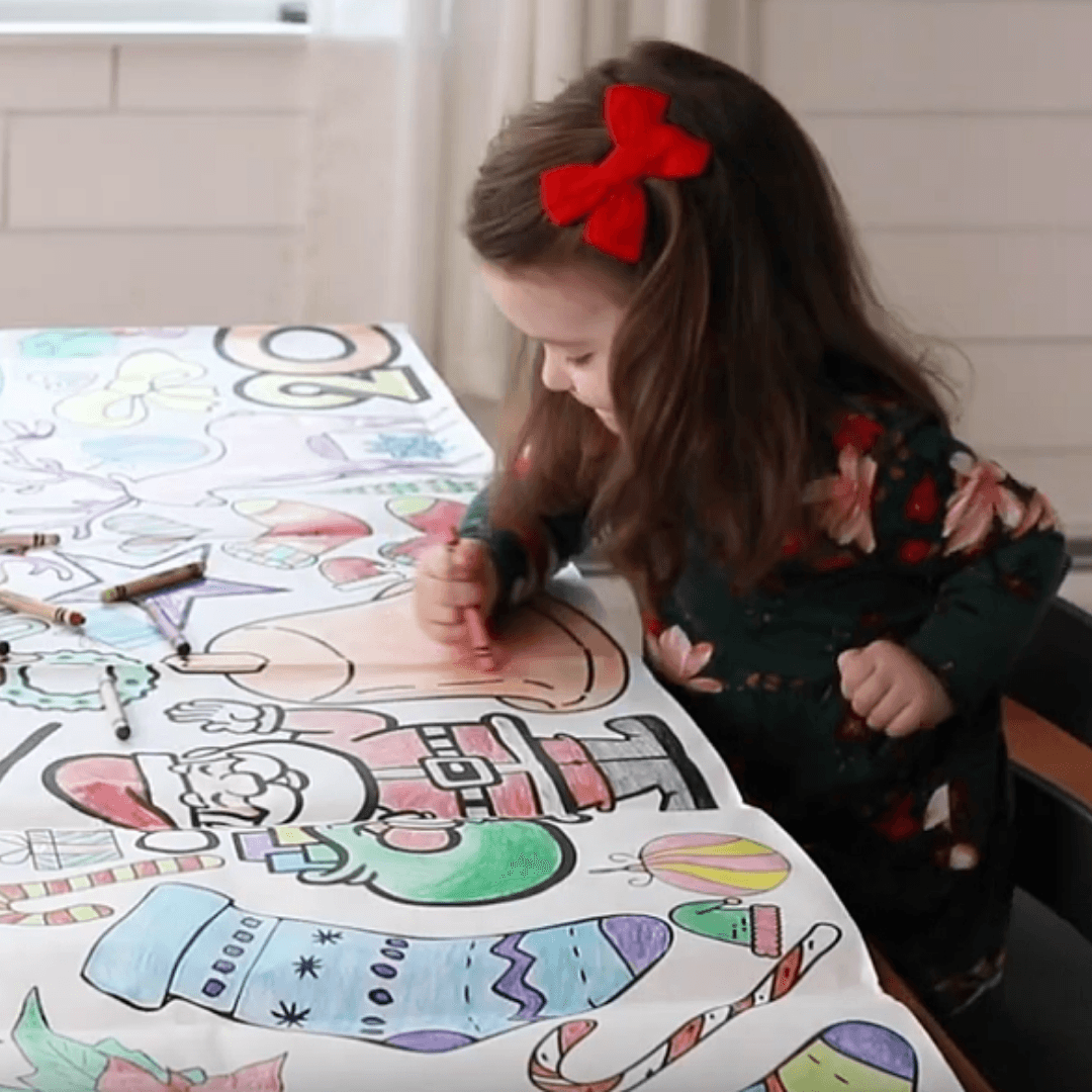 Christmas Coloring Activity Table Cover | Amazing Pinatas
