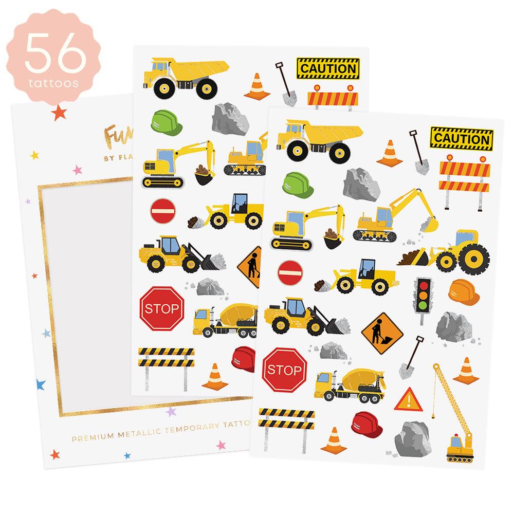 Construction Temporary Tattoos | 56 ct | Amazing Pinatas