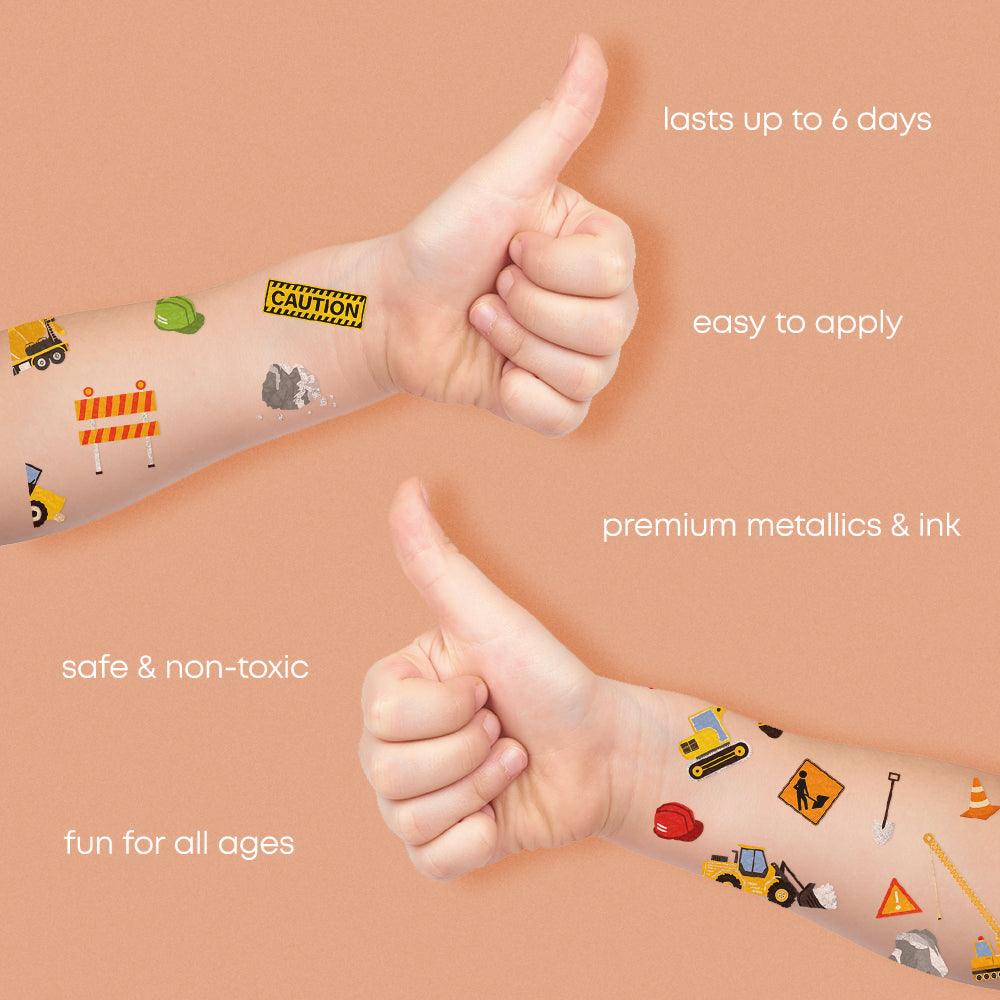Construction Temporary Tattoos | 56 ct | Amazing Pinatas
