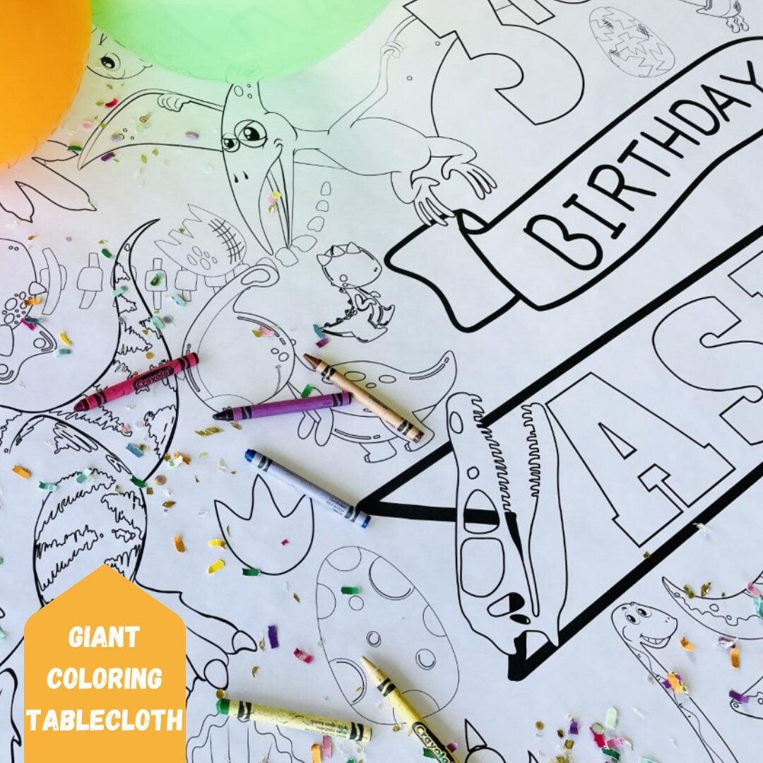 Dinosaur Coloring Table Cover | Amazing Pinatas