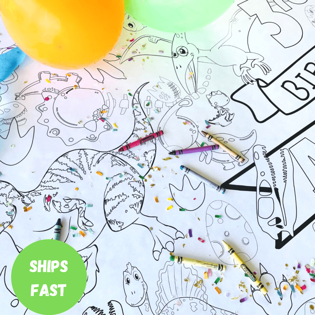 Dinosaur Coloring Table Cover | Amazing Pinatas