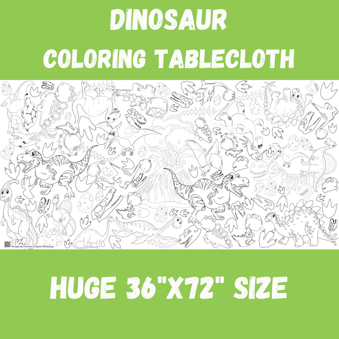 Dinosaur Coloring Table Cover | Amazing Pinatas