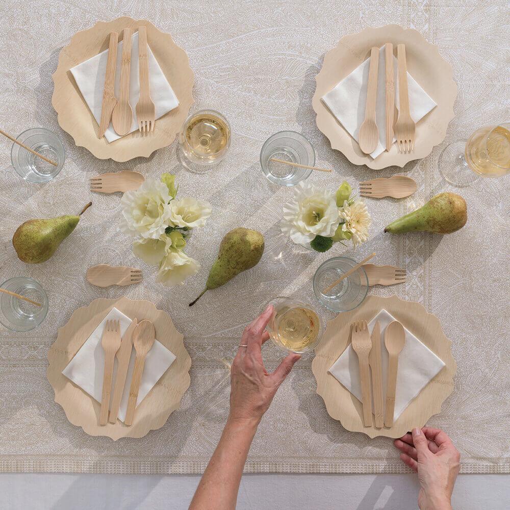 Disposable Bamboo Fancy Plates | Amazing Pinatas