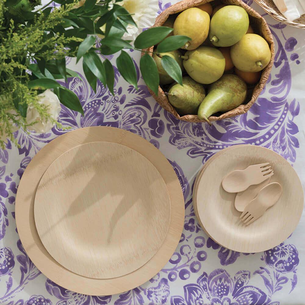 Disposable Bamboo Round Plates | Amazing Pinatas
