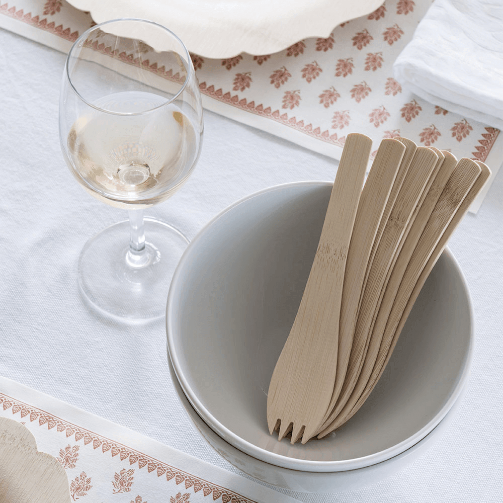 Disposable Bamboo Spork with Handle, Bulk Case of 250 | Amazing Pinatas