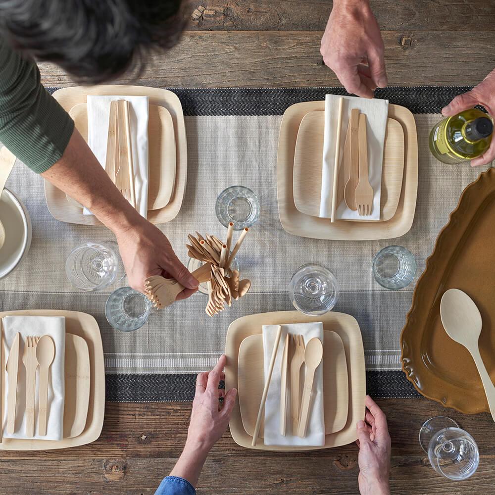 Disposable Bamboo Square Plates | Amazing Pinatas