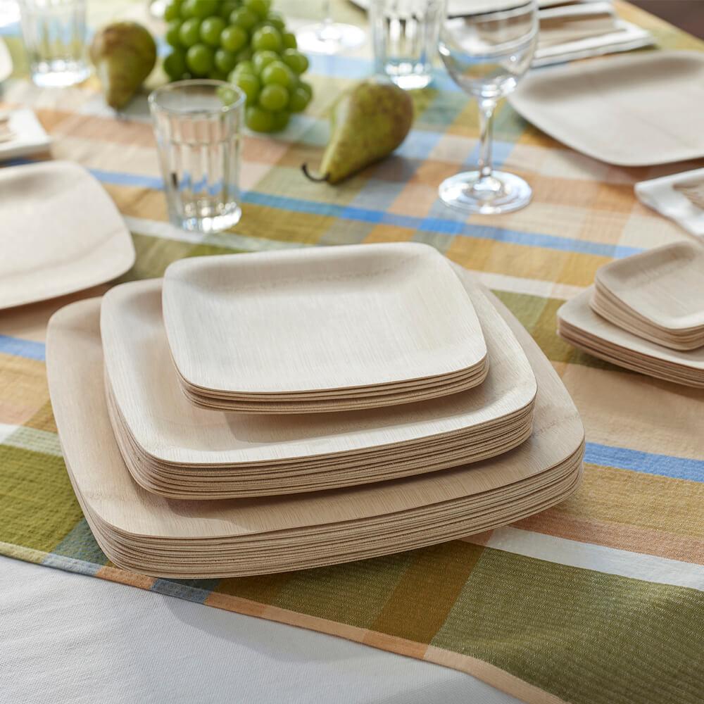 Disposable Bamboo Square Plates | Amazing Pinatas