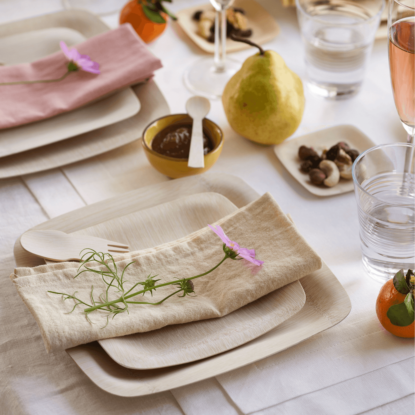 Disposable Bamboo Square Plates | Amazing Pinatas