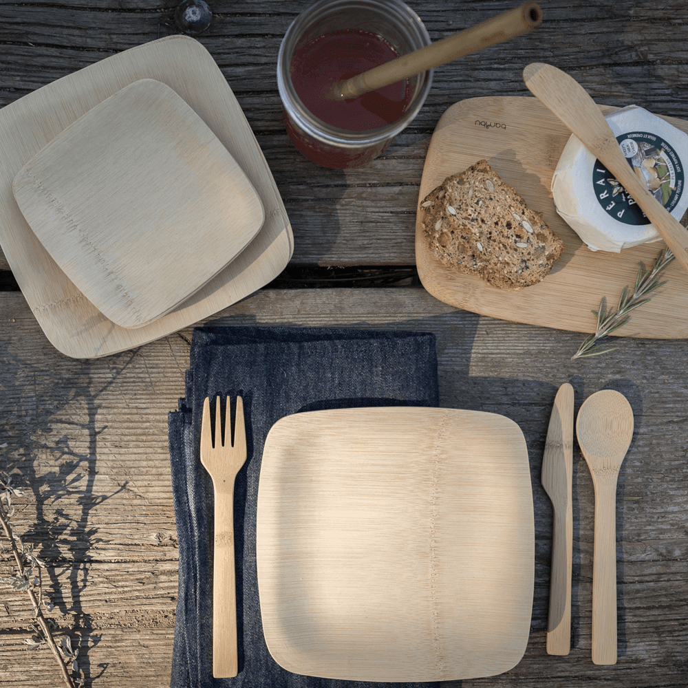 Disposable Bamboo Square Plates | Amazing Pinatas