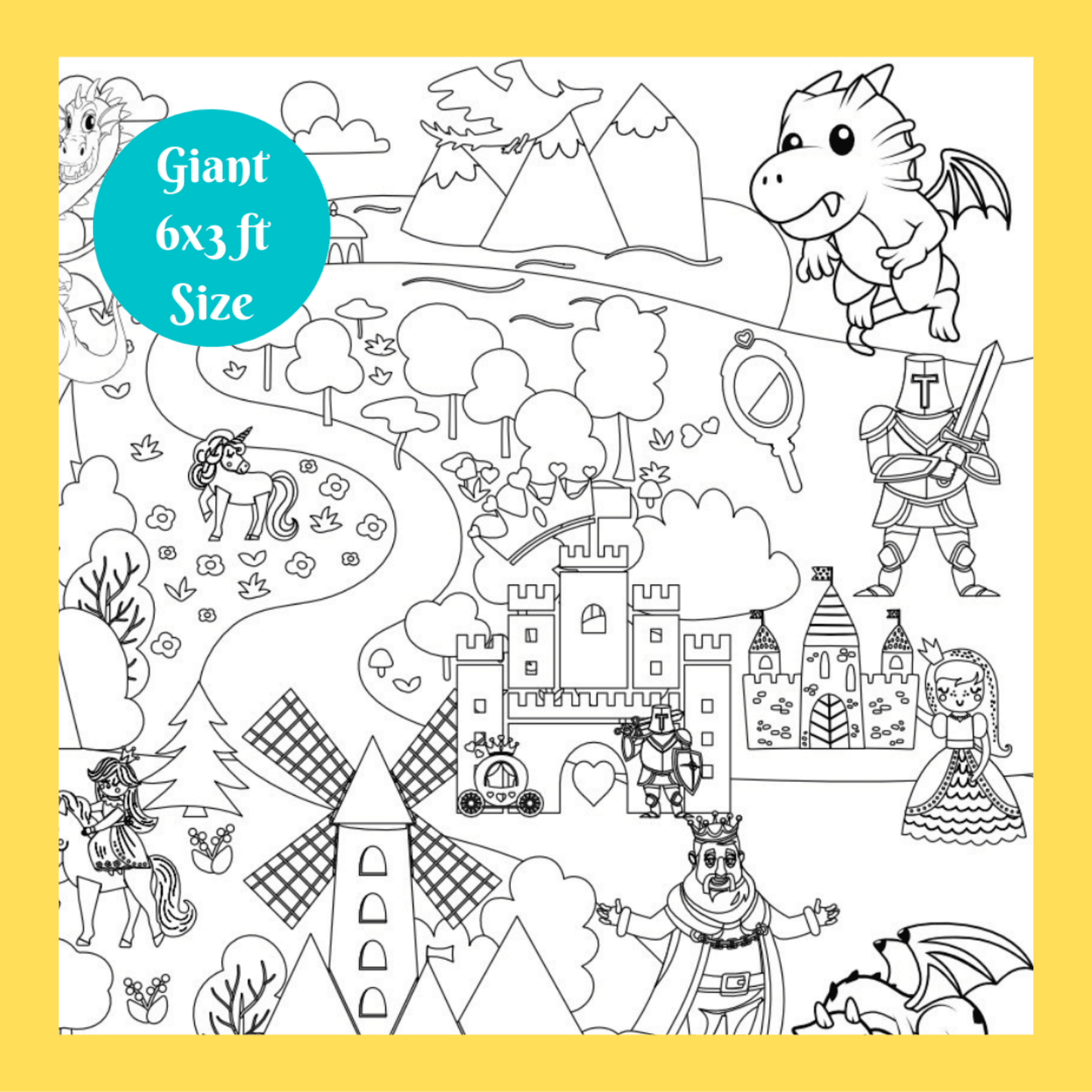 Fairy Tale Coloring Activity Table Cover | Amazing Pinatas
