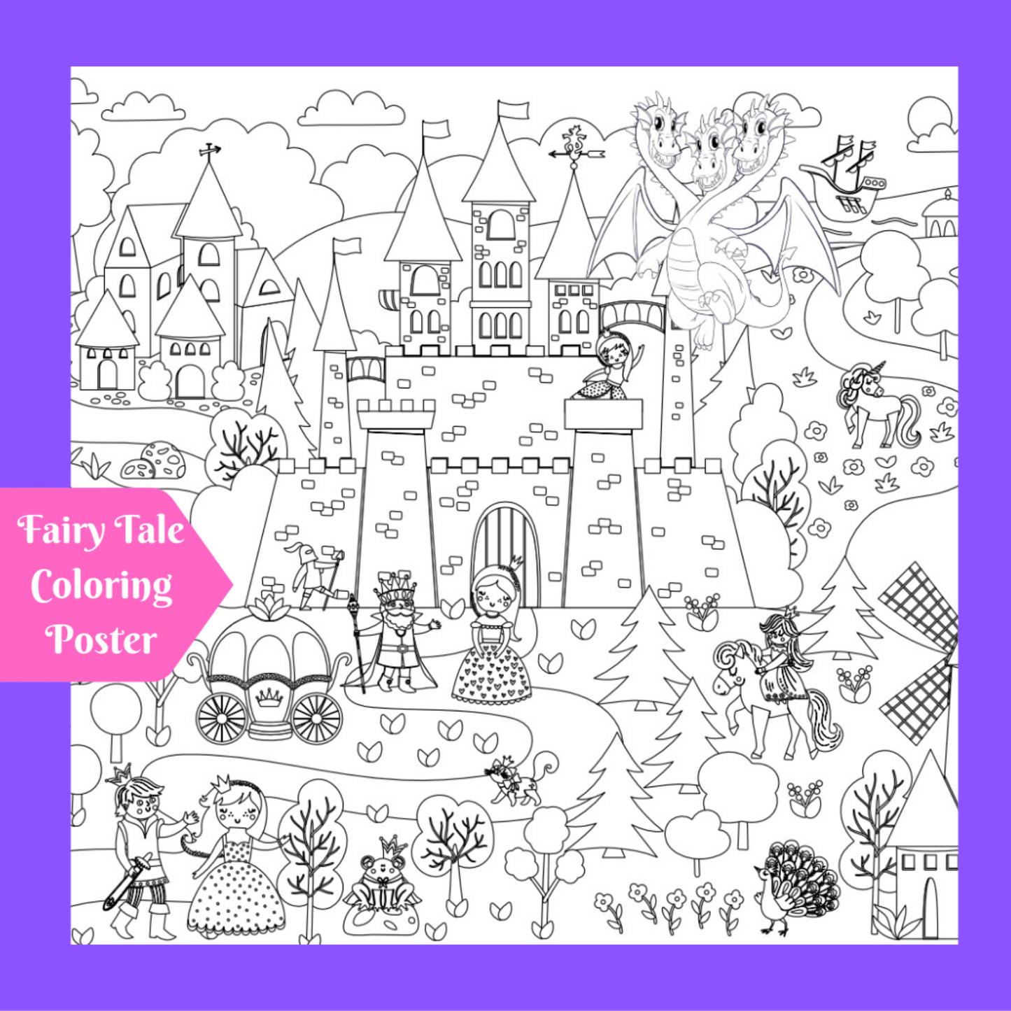 Fairy Tale Coloring Activity Table Cover | Amazing Pinatas