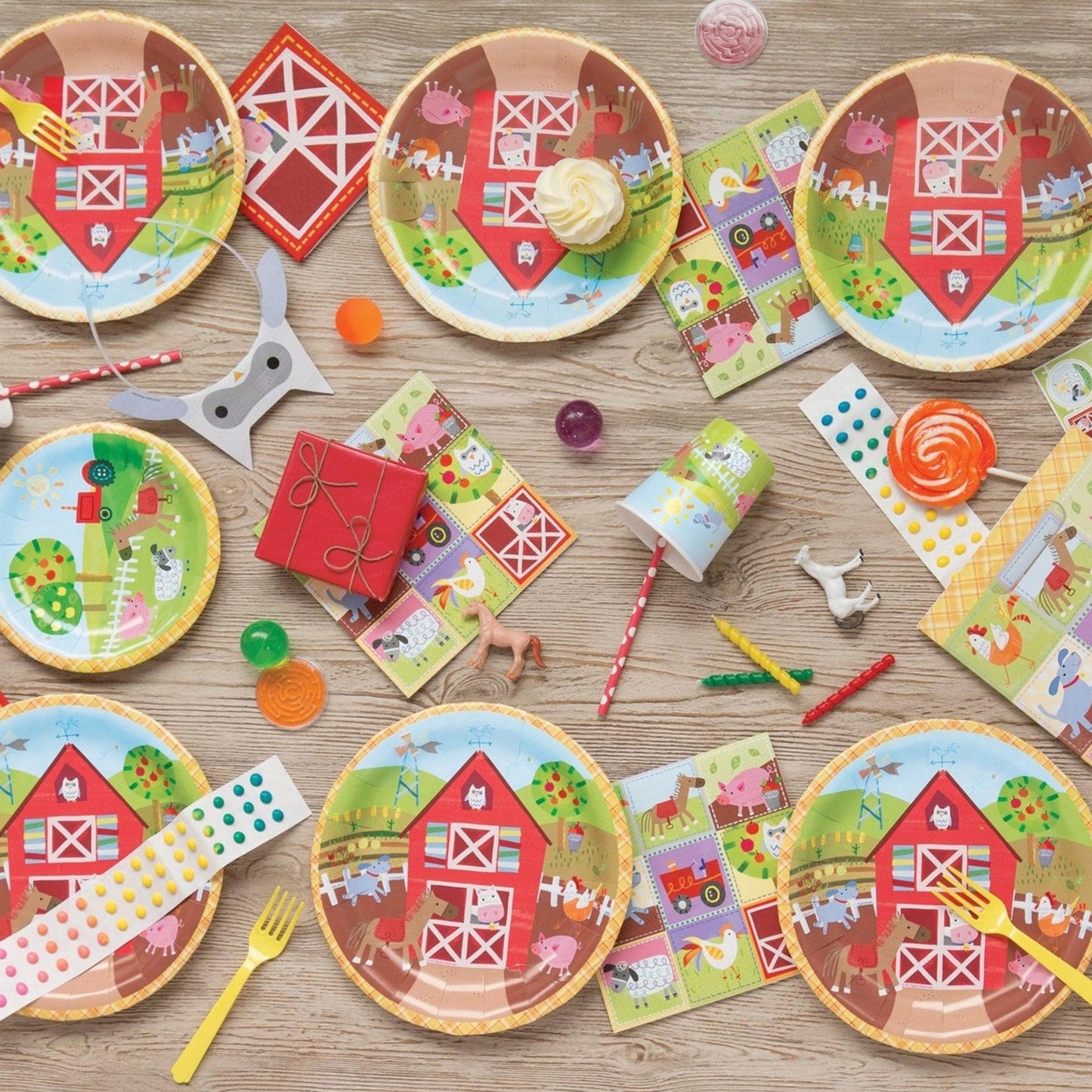Farm Barnyard Birthday Dessert Plates, Pack of 8 | Amazing Pinatas