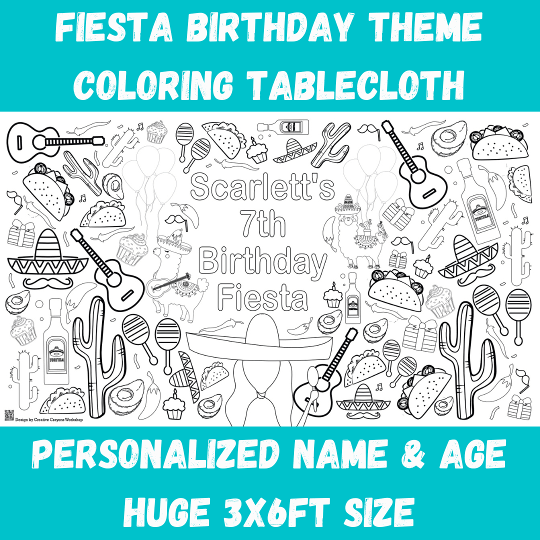 Fiesta Coloring Activity Table Cover | Amazing Pinatas