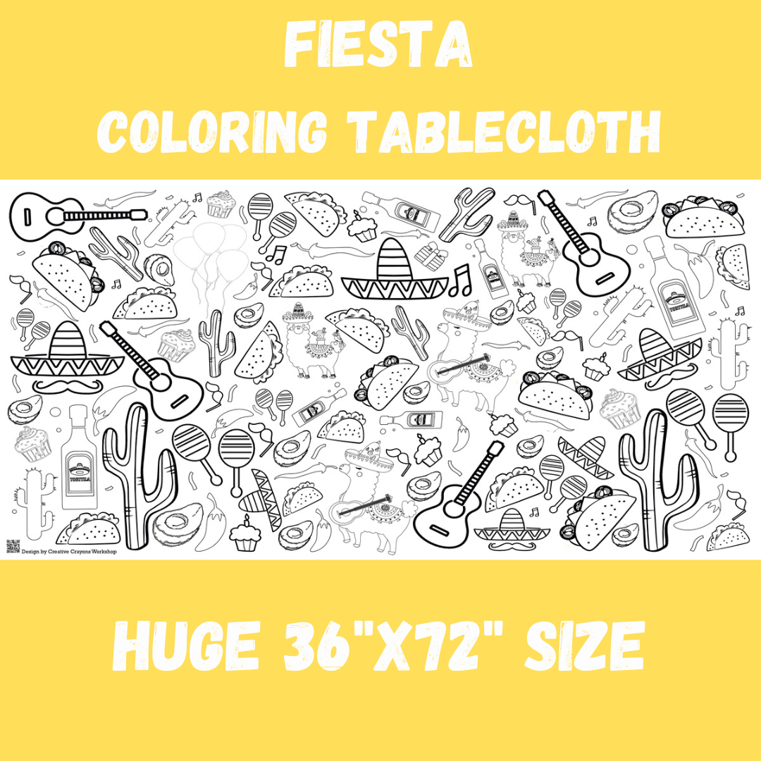Fiesta Coloring Activity Table Cover | Amazing Pinatas