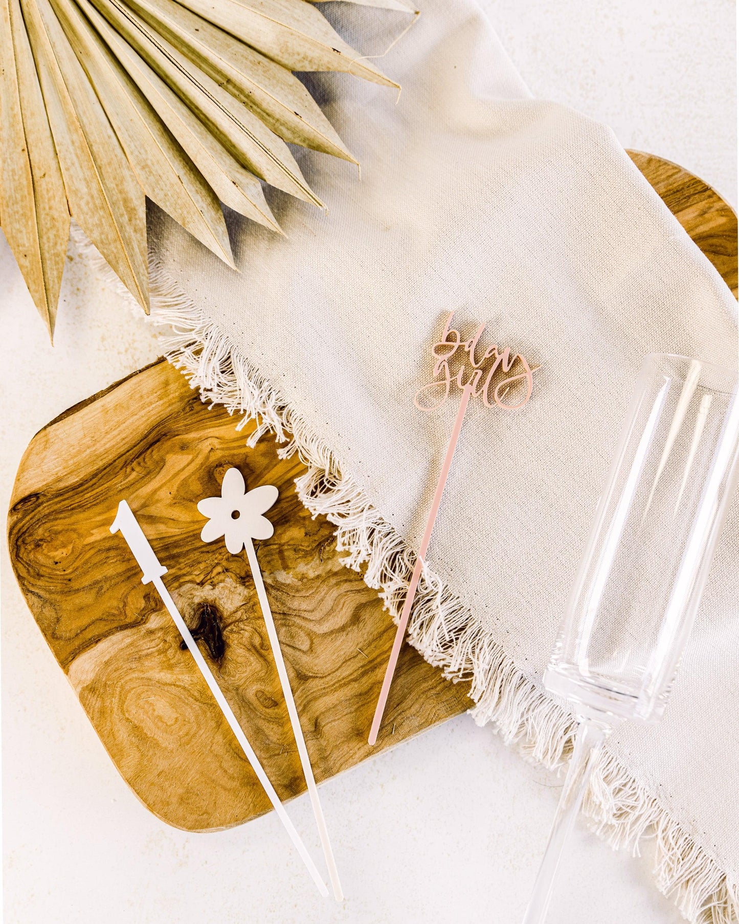 Girl's First Birthday Drink Stirrers | Amazing Pinatas