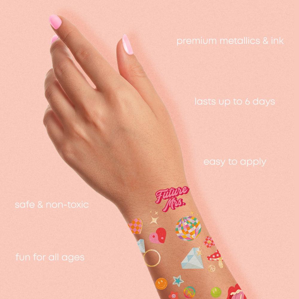 Groovy Bachelorette Temporary Tattoos | 94 ct | Amazing Pinatas