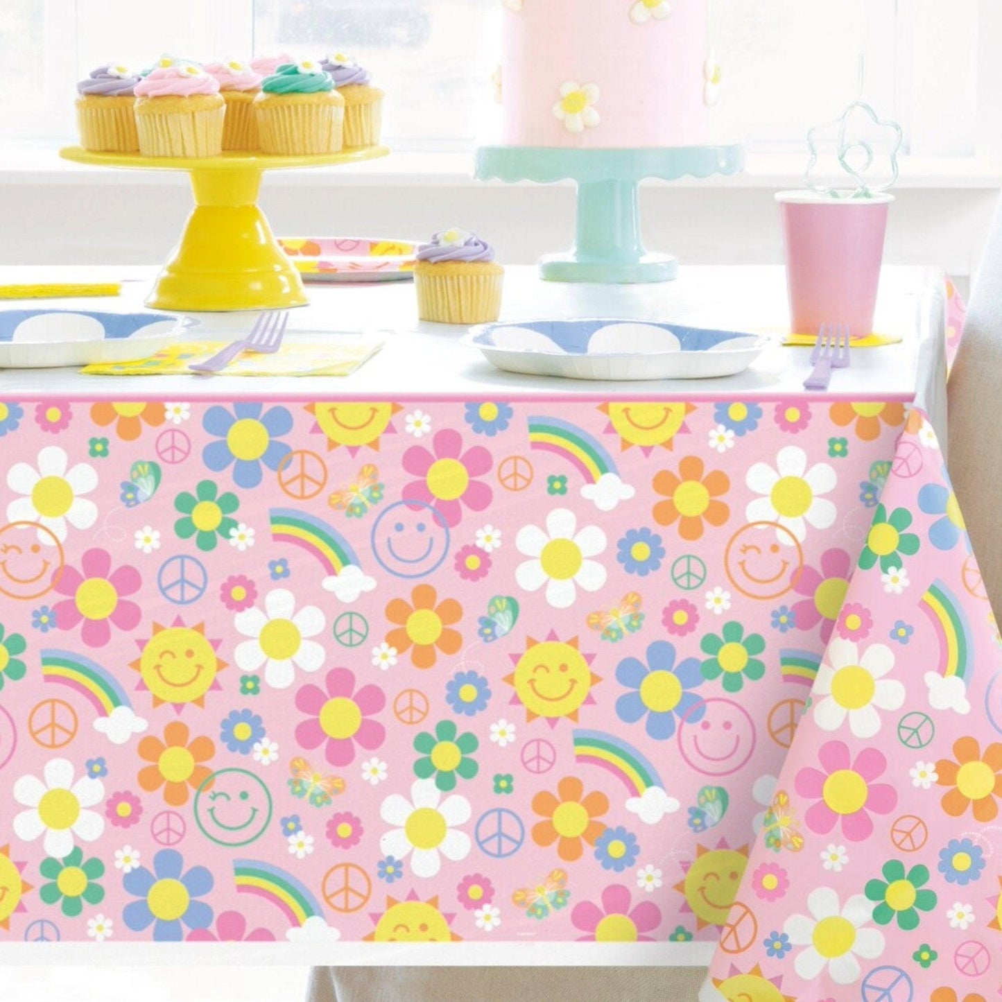 Groovy Birthday Party Table Cover | Amazing Pinatas
