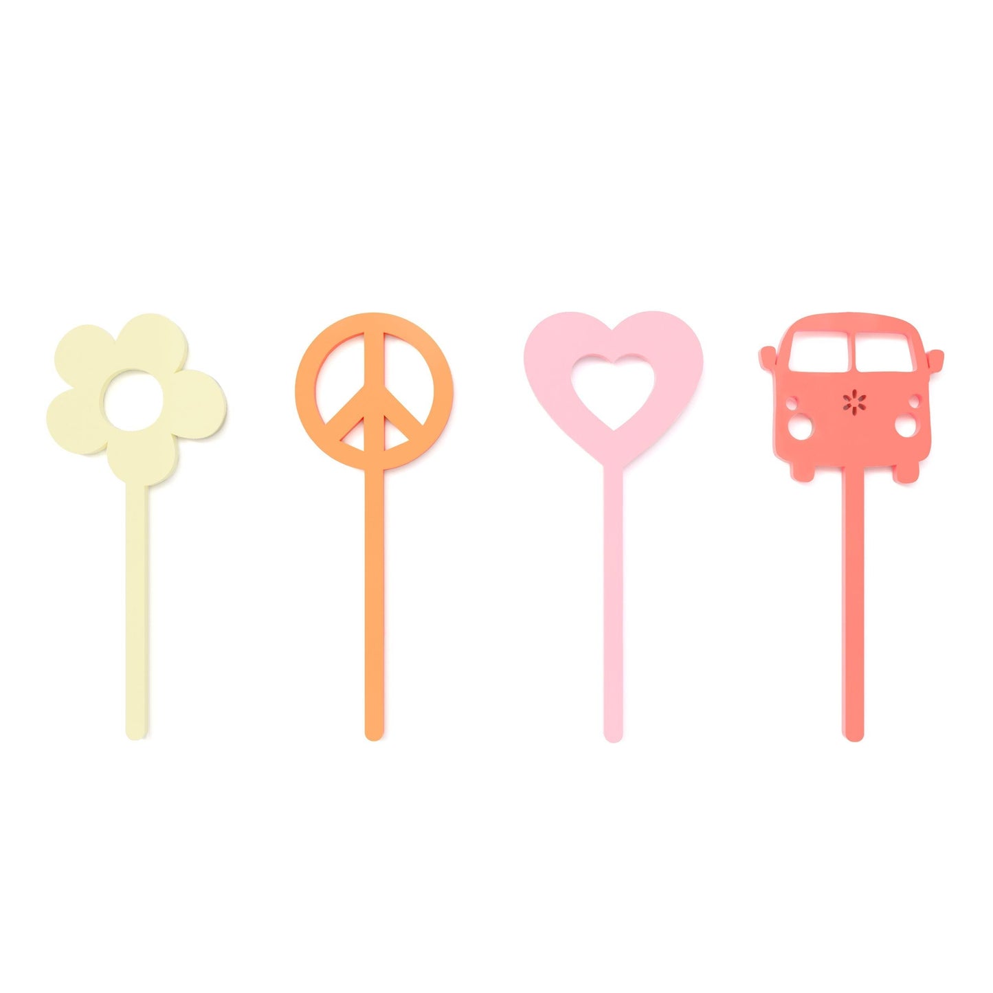 Groovy Retro Acrylic Cupcake Toppers, Pack of 12 | Amazing Pinatas