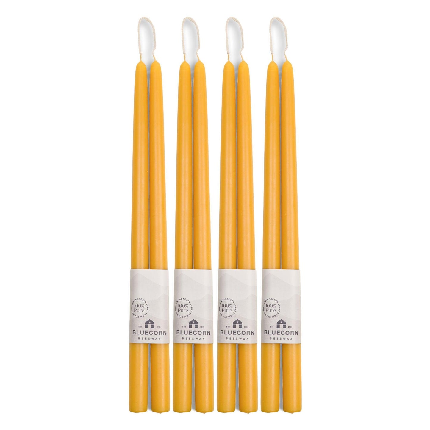 Hand-Dipped Beeswax Taper Candles - Bulk 4-Pair Bundle | Amazing Pinatas