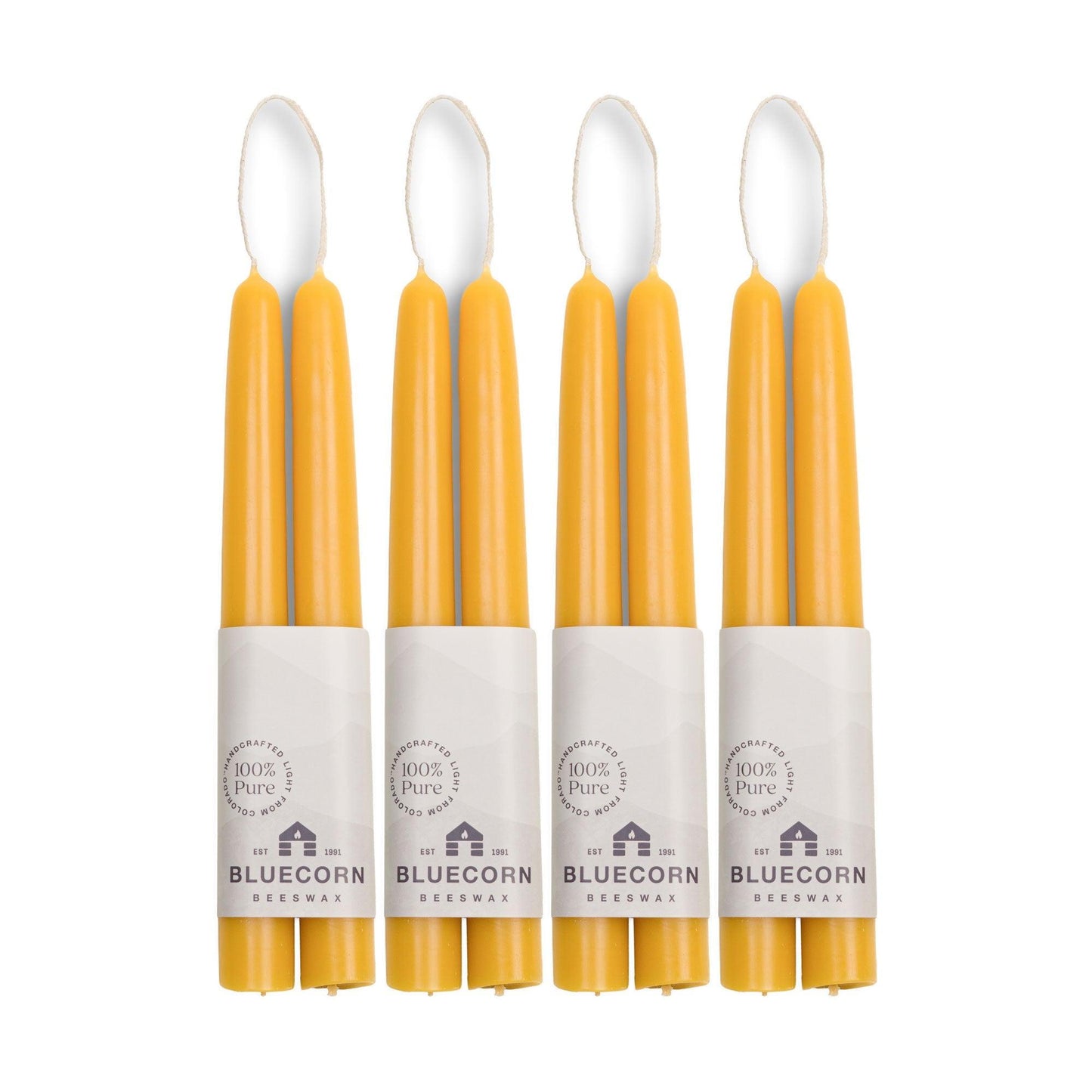 Hand-Dipped Beeswax Taper Candles - Bulk 4-Pair Bundle | Amazing Pinatas