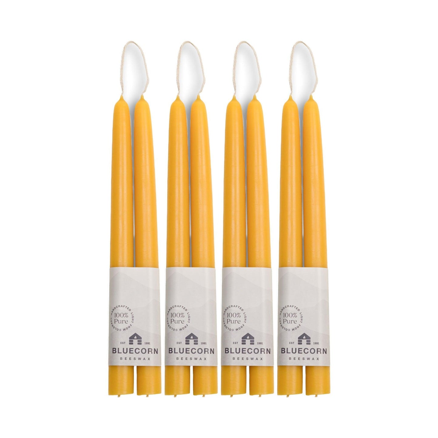 Hand-Dipped Beeswax Taper Candles - Bulk 4-Pair Bundle | Amazing Pinatas