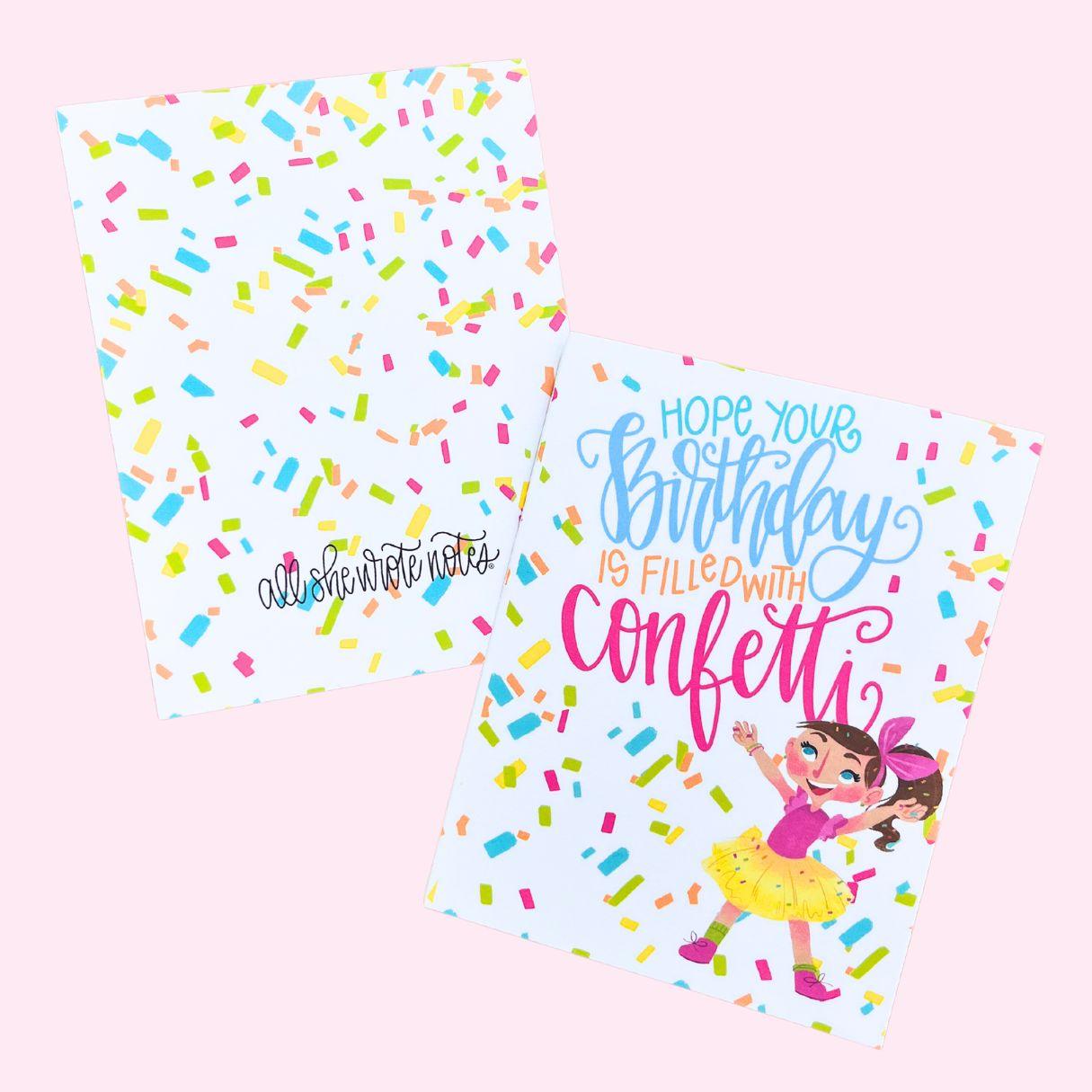 Handmade Note Card | Betty Confetti Birthday | Amazing Pinatas