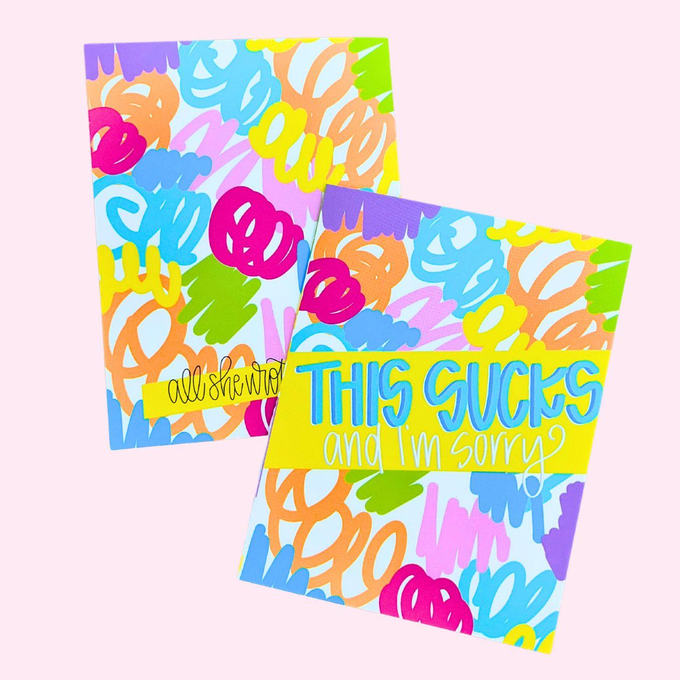 Handmade Note Card | This Sucks and I'm Sorry | Amazing Pinatas
