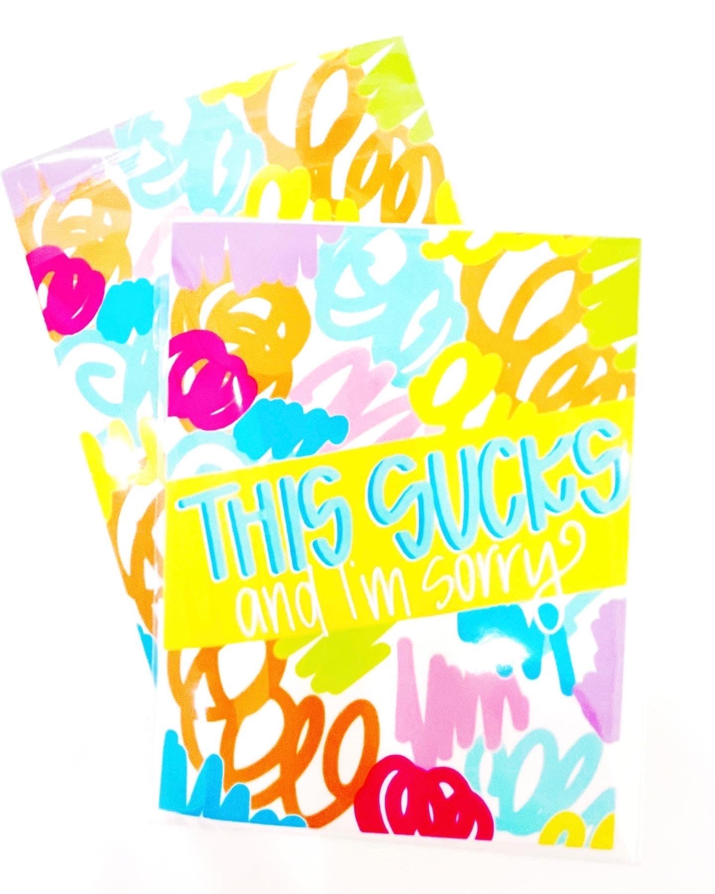 Handmade Note Card | This Sucks and I'm Sorry | Amazing Pinatas