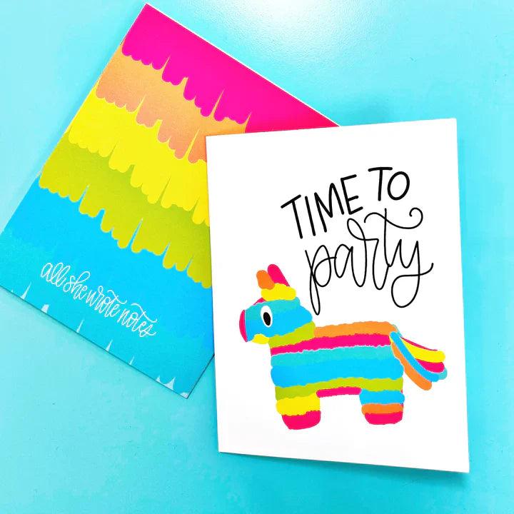 Handmade Note Card | Time to Party Pinata | Amazing Pinatas