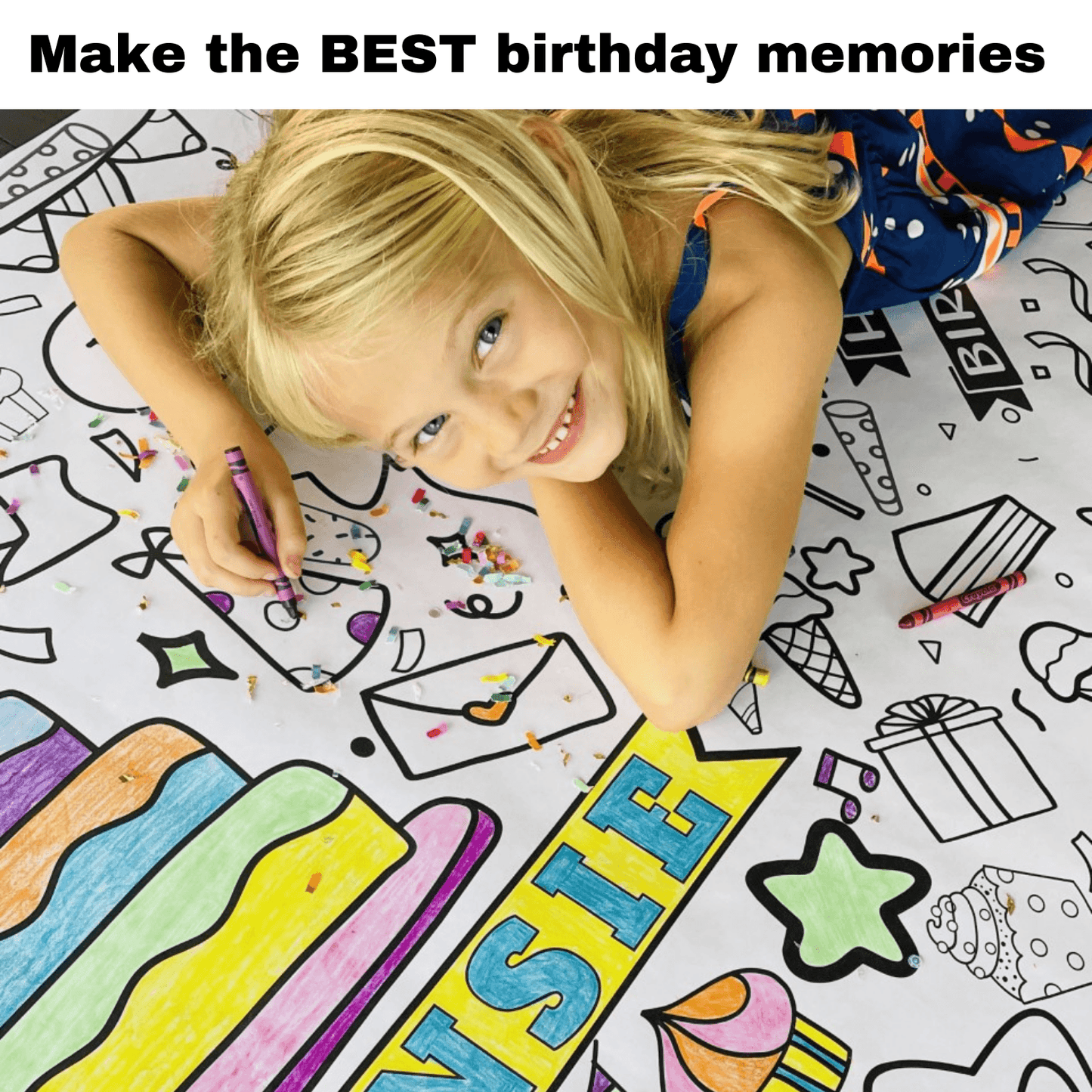 Happy Birthday Coloring Activity Table Cover | Amazing Pinatas