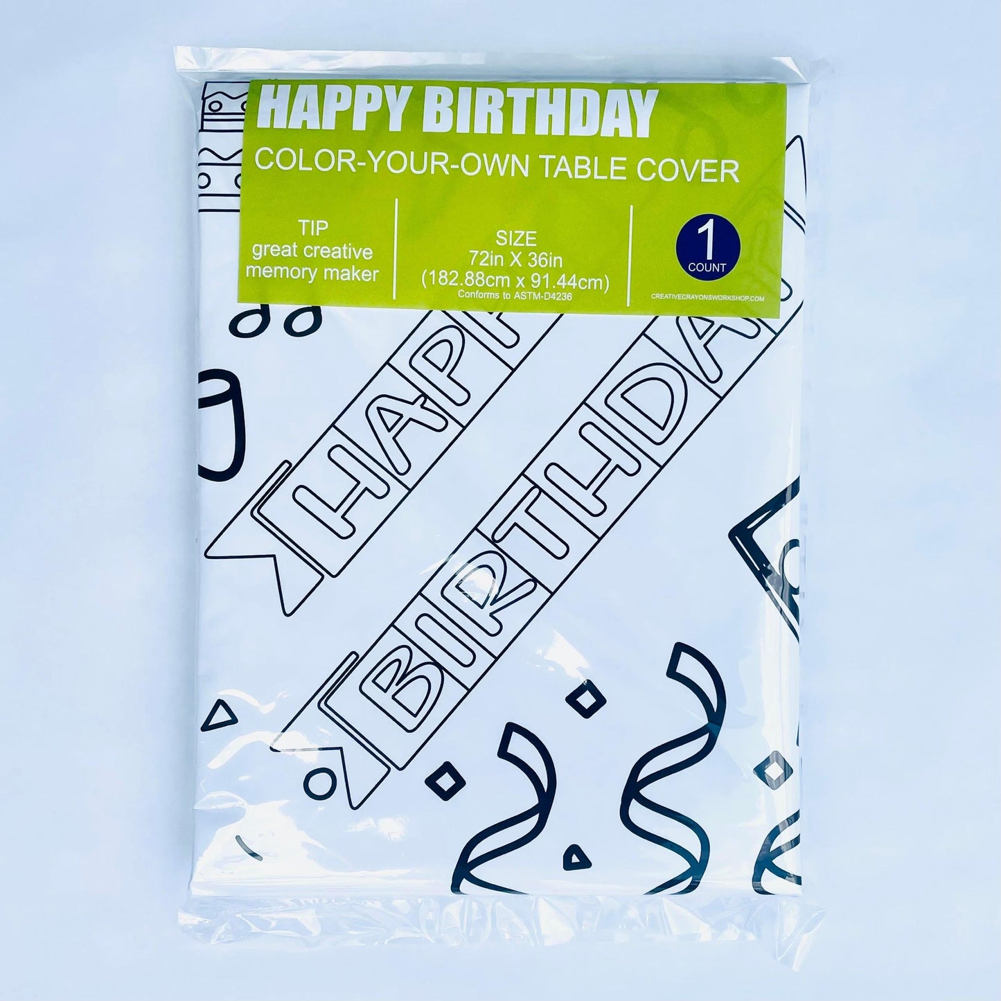 Happy Birthday Coloring Activity Table Cover | Amazing Pinatas